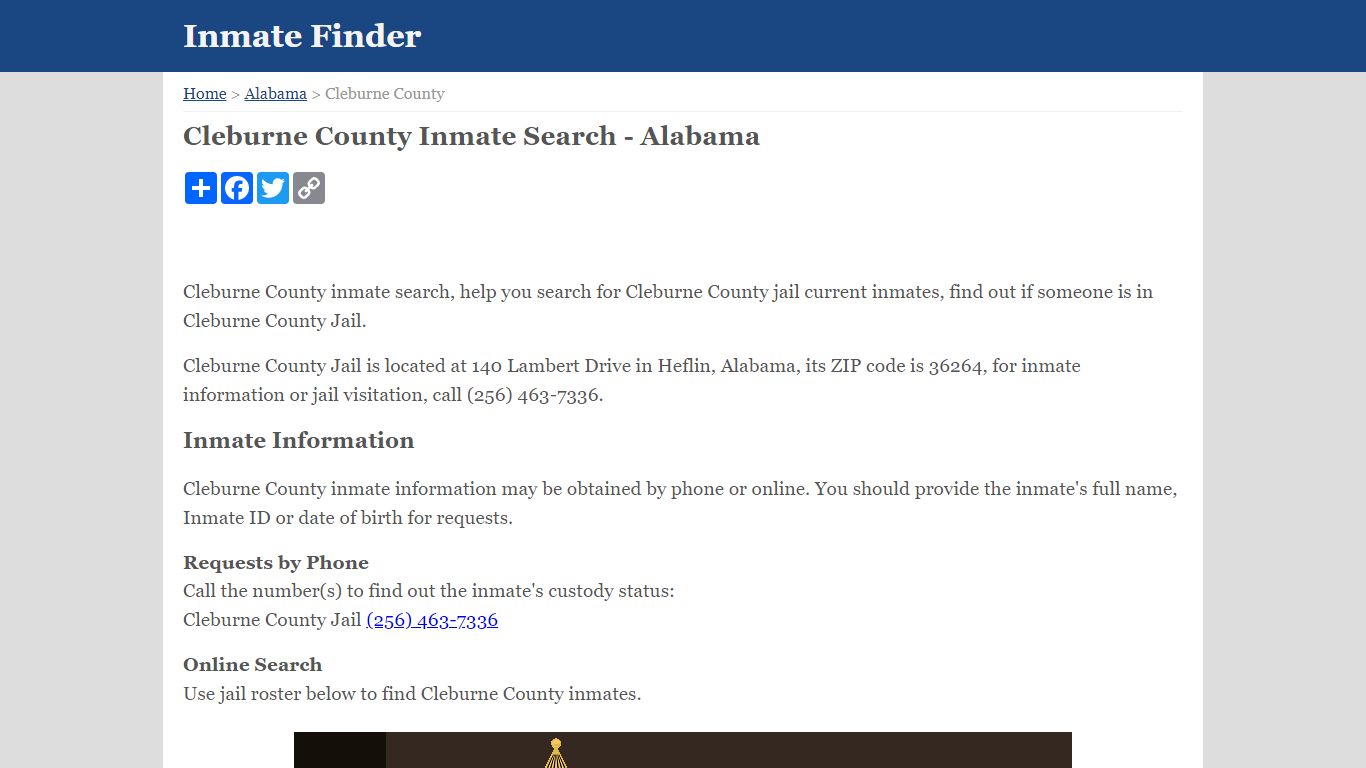 Cleburne County Inmate Search - Alabama